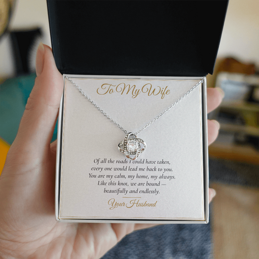 To My Wife Love Knot Necklace — Gift From Husband