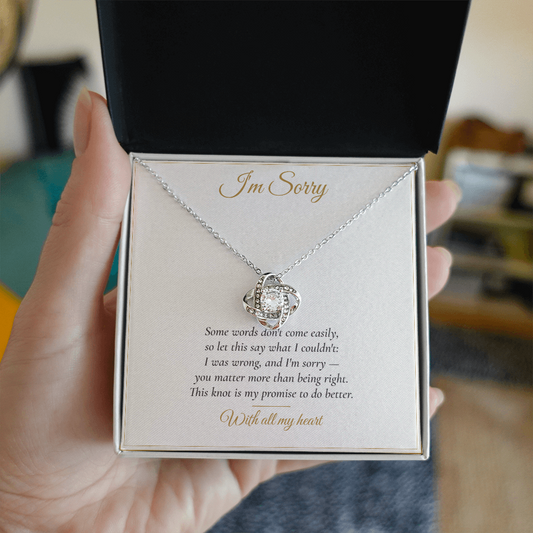 I'm Sorry Love Knot Necklace — Apology Gift for Her