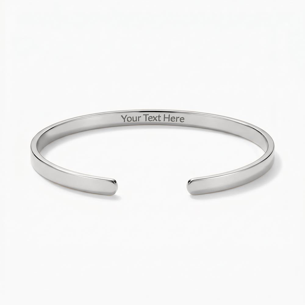 Engraved Cuff Bracelet — Personalized Stainless Steel