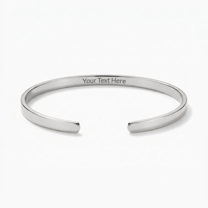 Engraved Cuff Bracelet — Personalized Stainless Steel