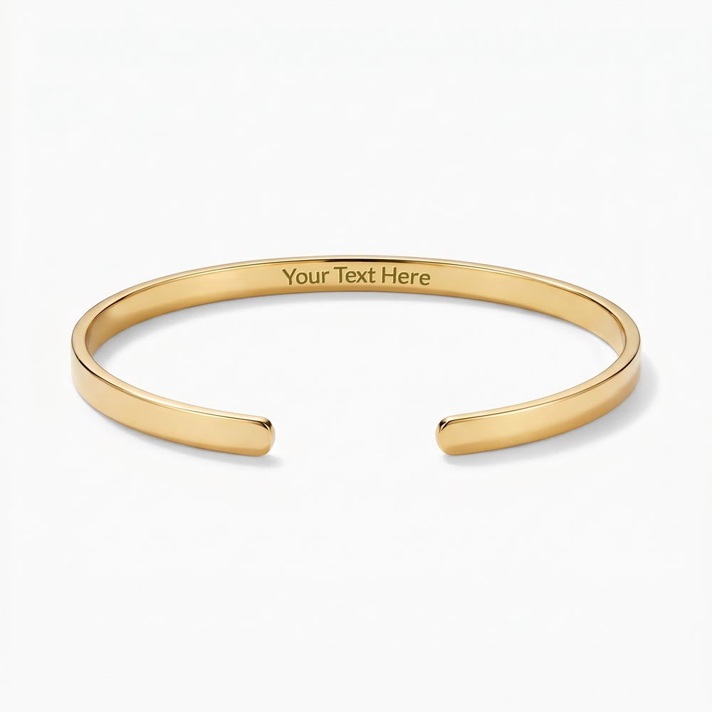 Engraved Cuff Bracelet — Personalized Stainless Steel