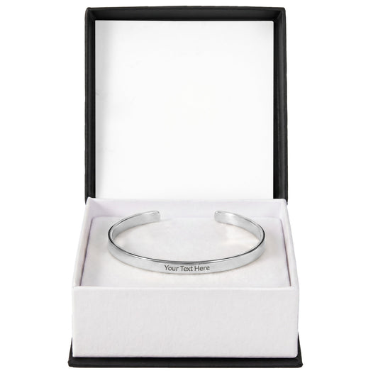 Engraved Cuff Bracelet — Personalized Stainless Steel