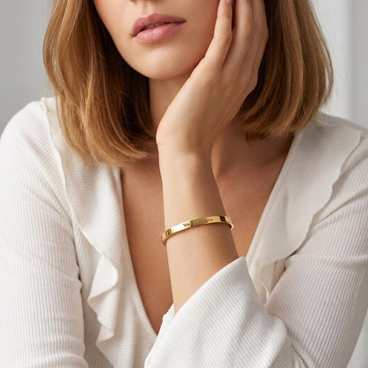 Engraved Cuff Bracelet — Personalized Stainless Steel