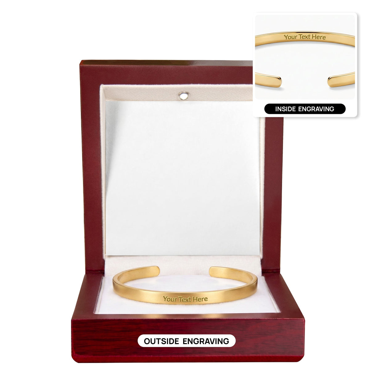 Engraved Cuff Bracelet — Personalized Stainless Steel