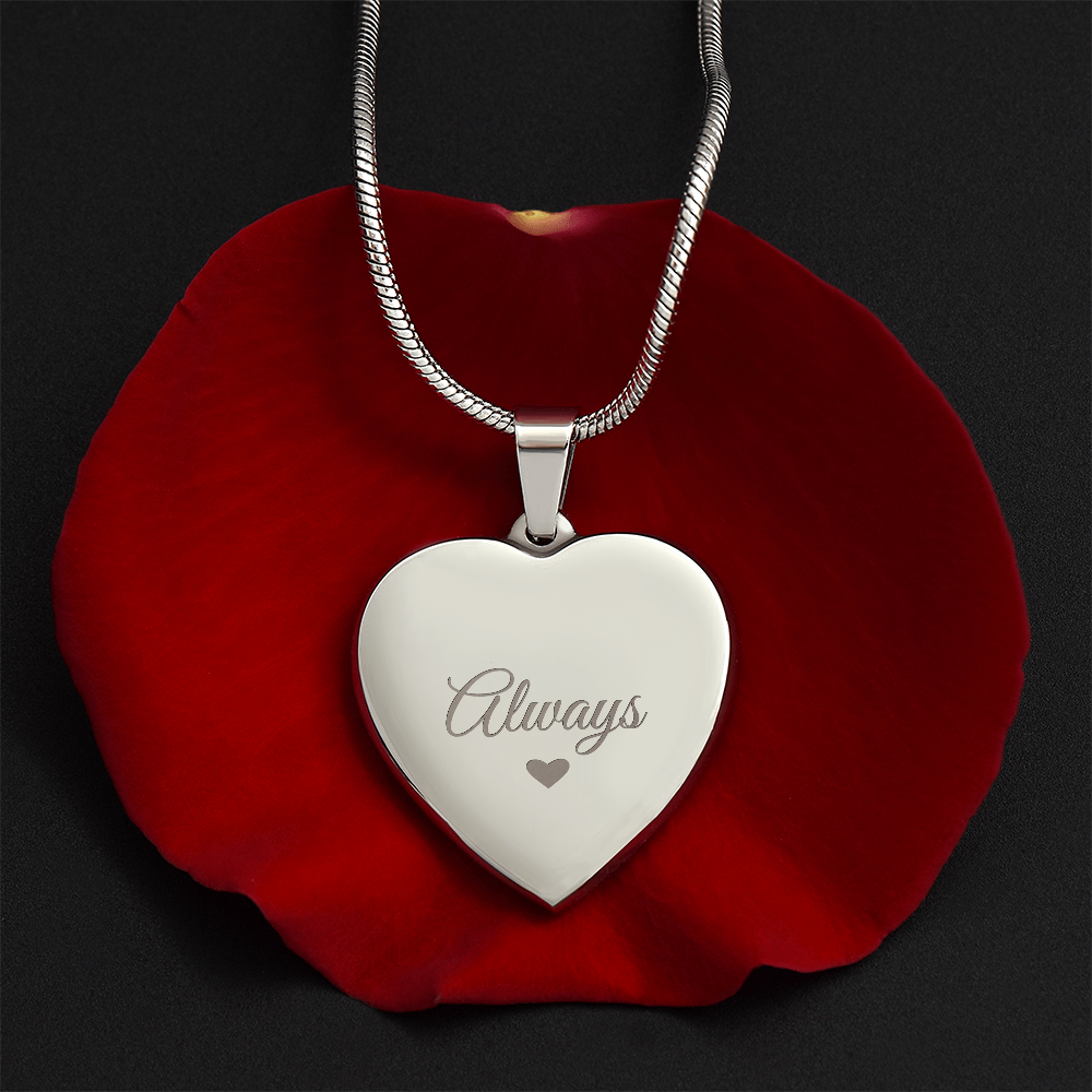 Engraved Heart Necklace — Personalized on the Back