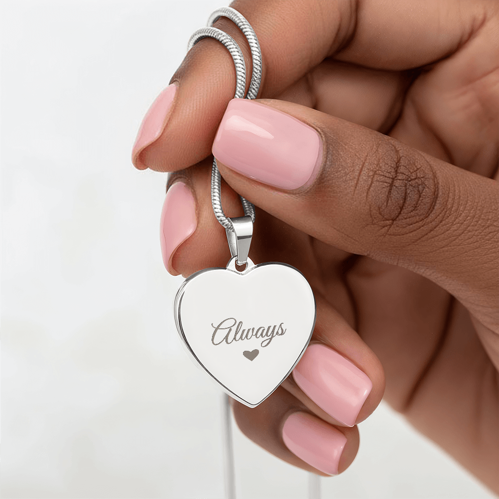 Engraved Heart Necklace — Personalized on the Back