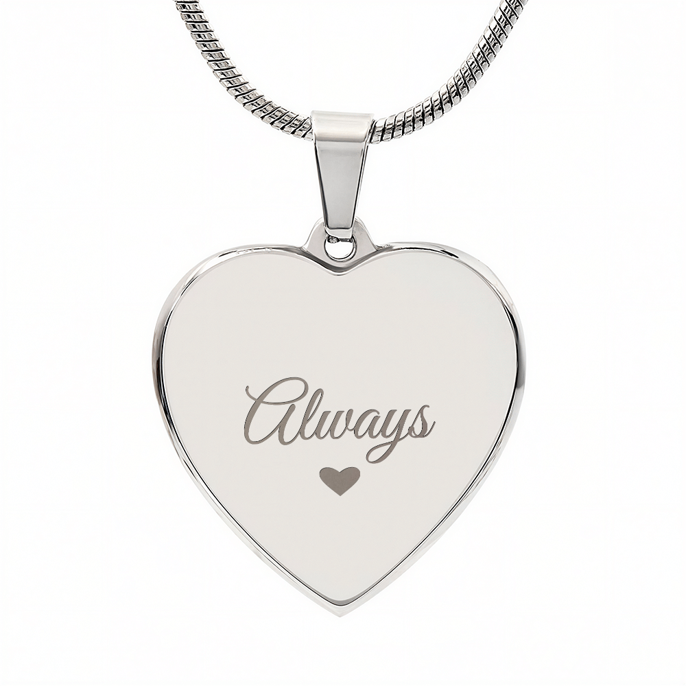 Engraved Heart Necklace — Personalized on the Back