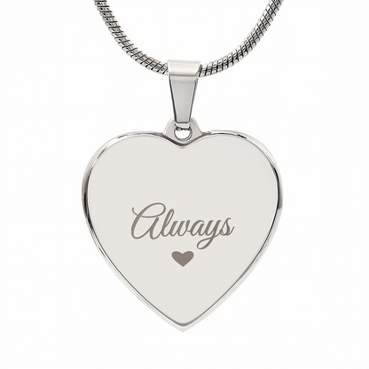 Engraved Heart Necklace — Personalized on the Back