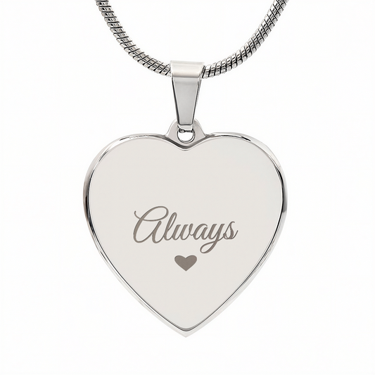 Engraved Heart Necklace — Personalized on the Back