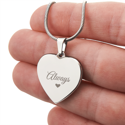 Engraved Heart Necklace — Personalized on the Back