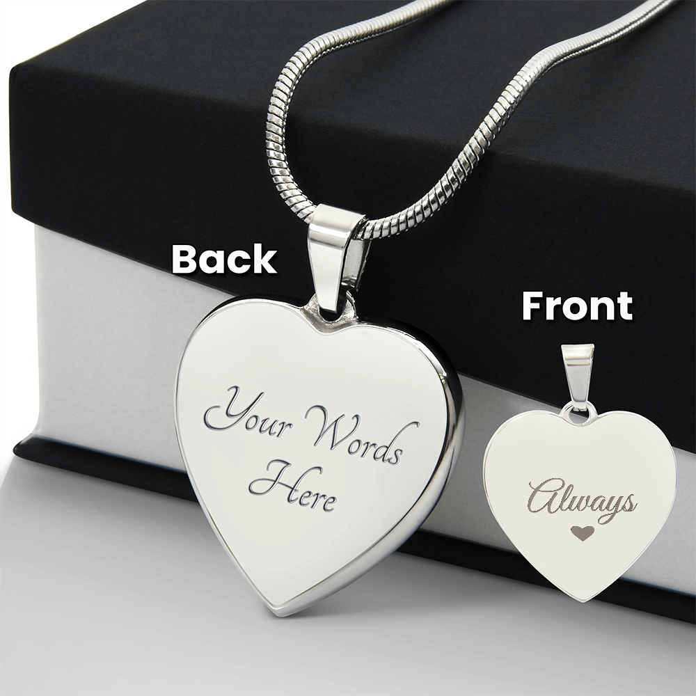 Engraved Heart Necklace — Personalized on the Back