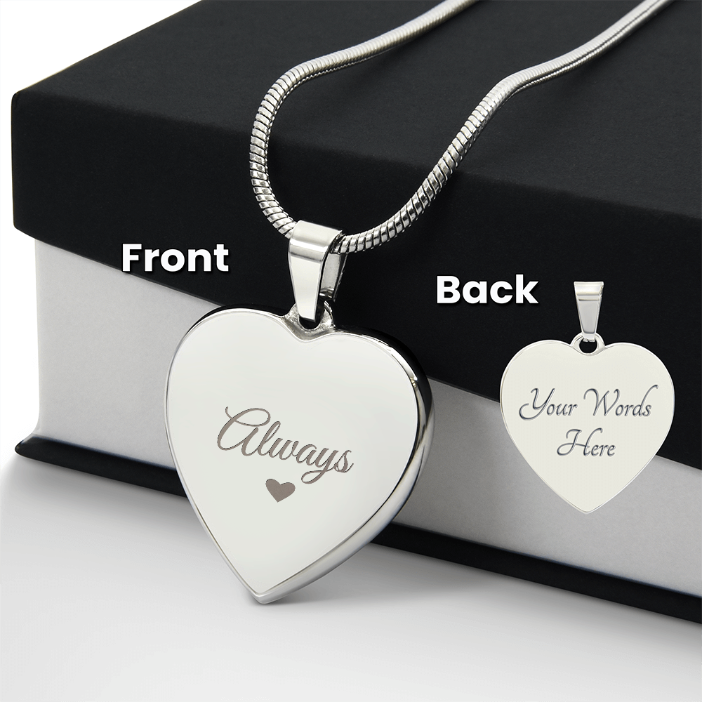 Engraved Heart Necklace — Personalized on the Back