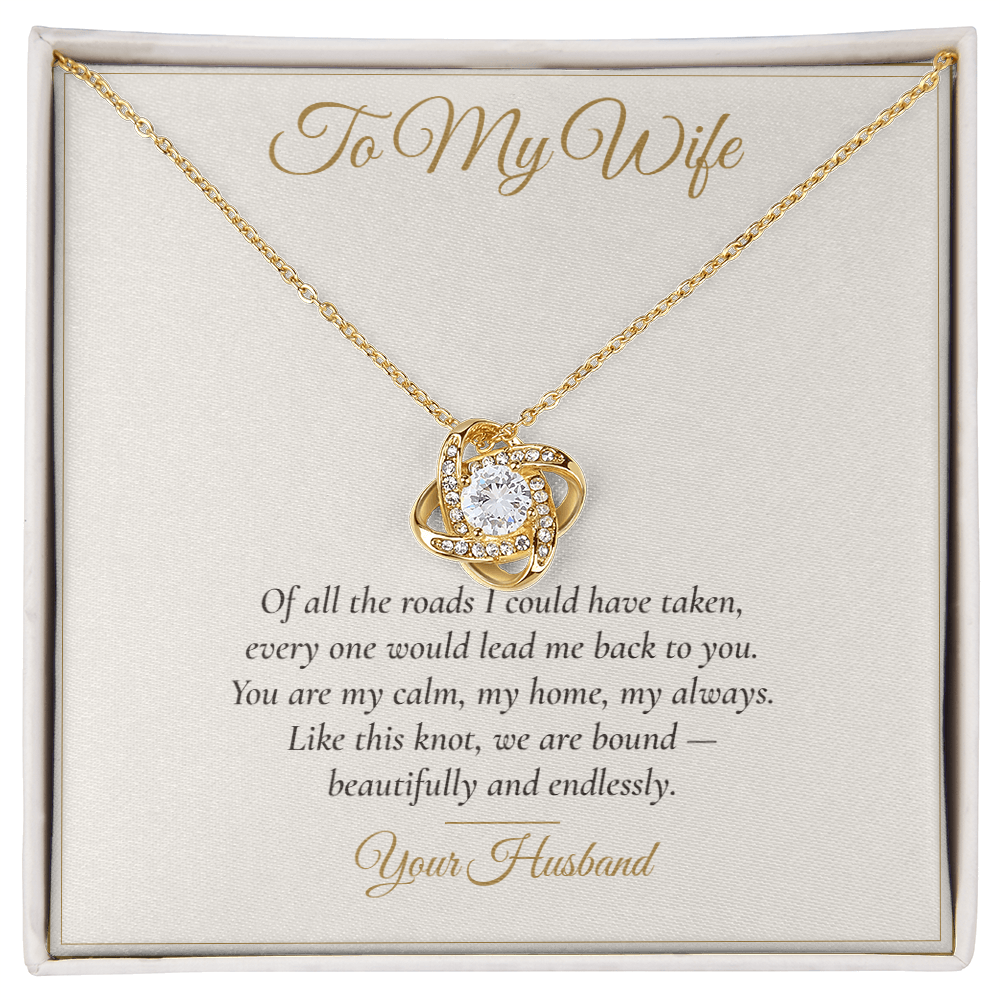 To My Wife Love Knot Necklace — Gift From Husband