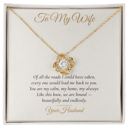 To My Wife Love Knot Necklace — Gift From Husband