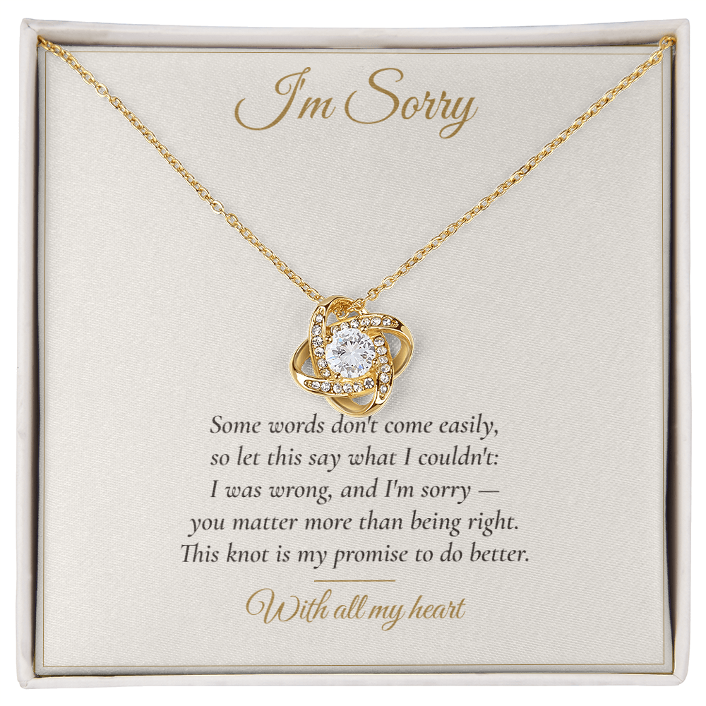 I'm Sorry Love Knot Necklace — Apology Gift for Her