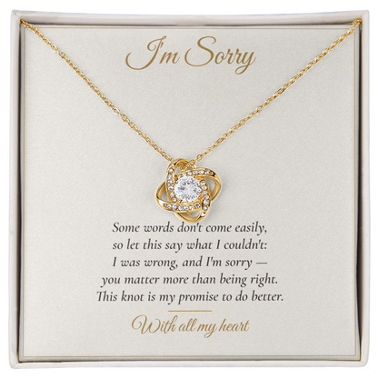 I'm Sorry Love Knot Necklace — Apology Gift for Her