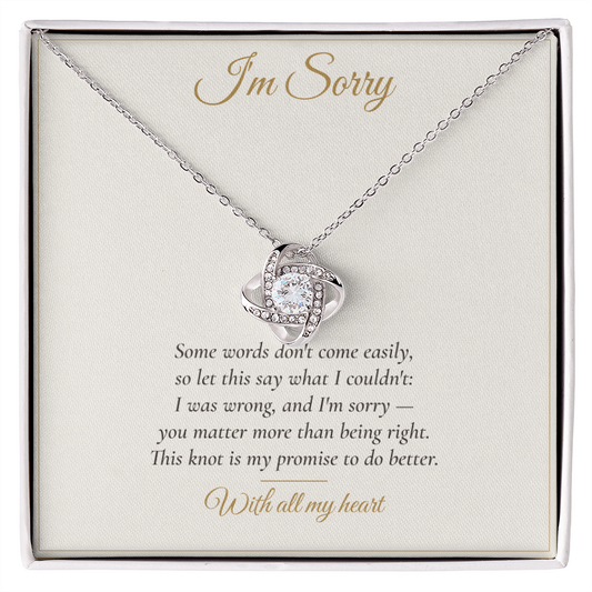 I'm Sorry Love Knot Necklace — Apology Gift for Her