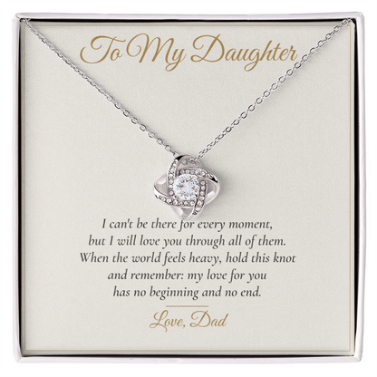 To My Daughter Love Knot Necklace — Gift From Dad