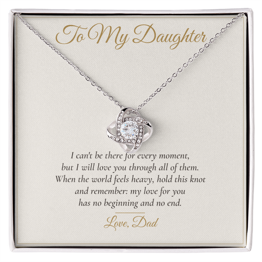 To My Daughter Love Knot Necklace — Gift From Dad