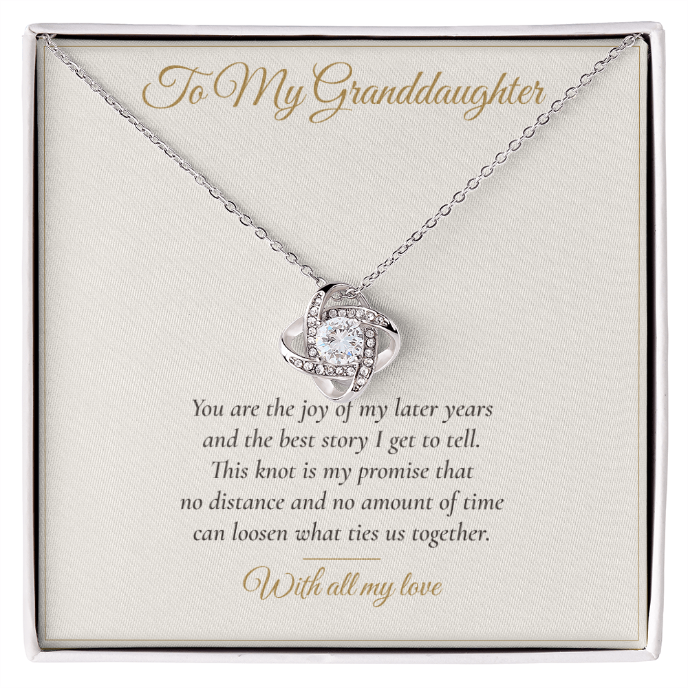 To My Granddaughter Love Knot Necklace — Keepsake Message Card