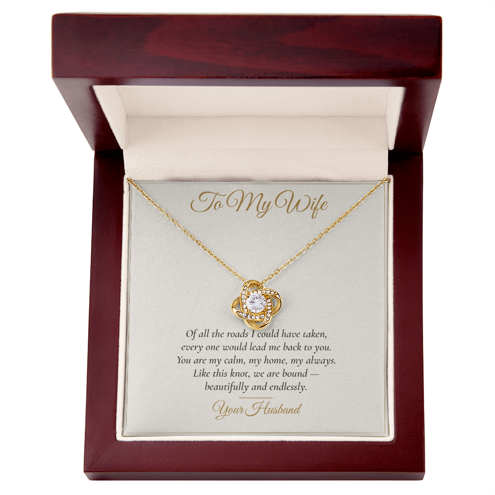 To My Wife Love Knot Necklace — Gift From Husband
