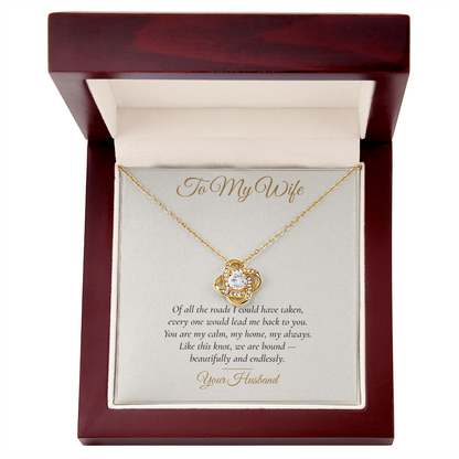 To My Wife Love Knot Necklace — Gift From Husband