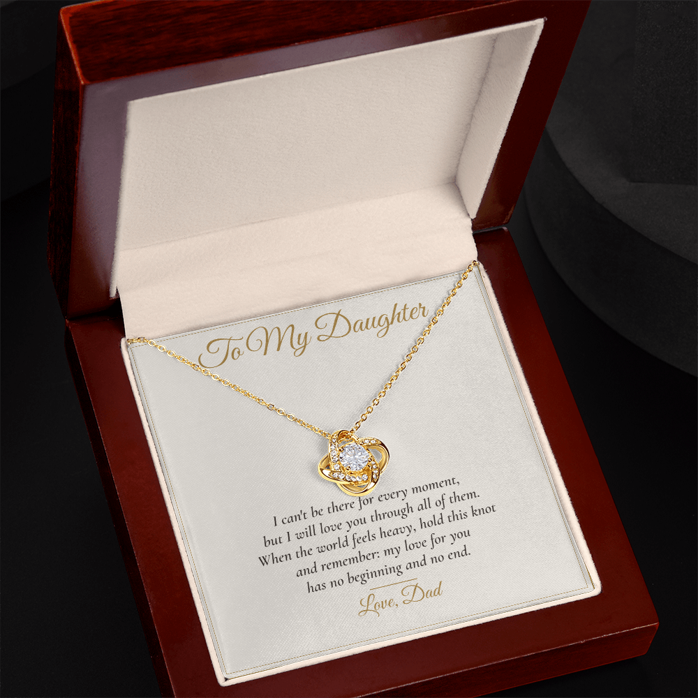 To My Daughter Love Knot Necklace — Gift From Dad