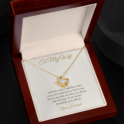 To My Wife Love Knot Necklace — Gift From Husband