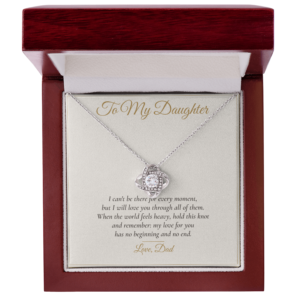 To My Daughter Love Knot Necklace — Gift From Dad