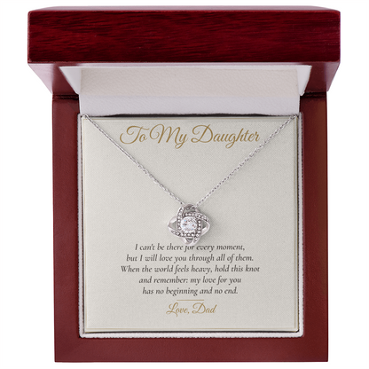To My Daughter Love Knot Necklace — Gift From Dad