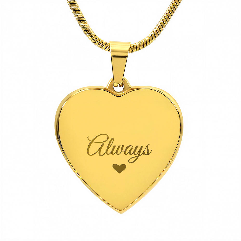 Engraved Heart Necklace — Personalized on the Back