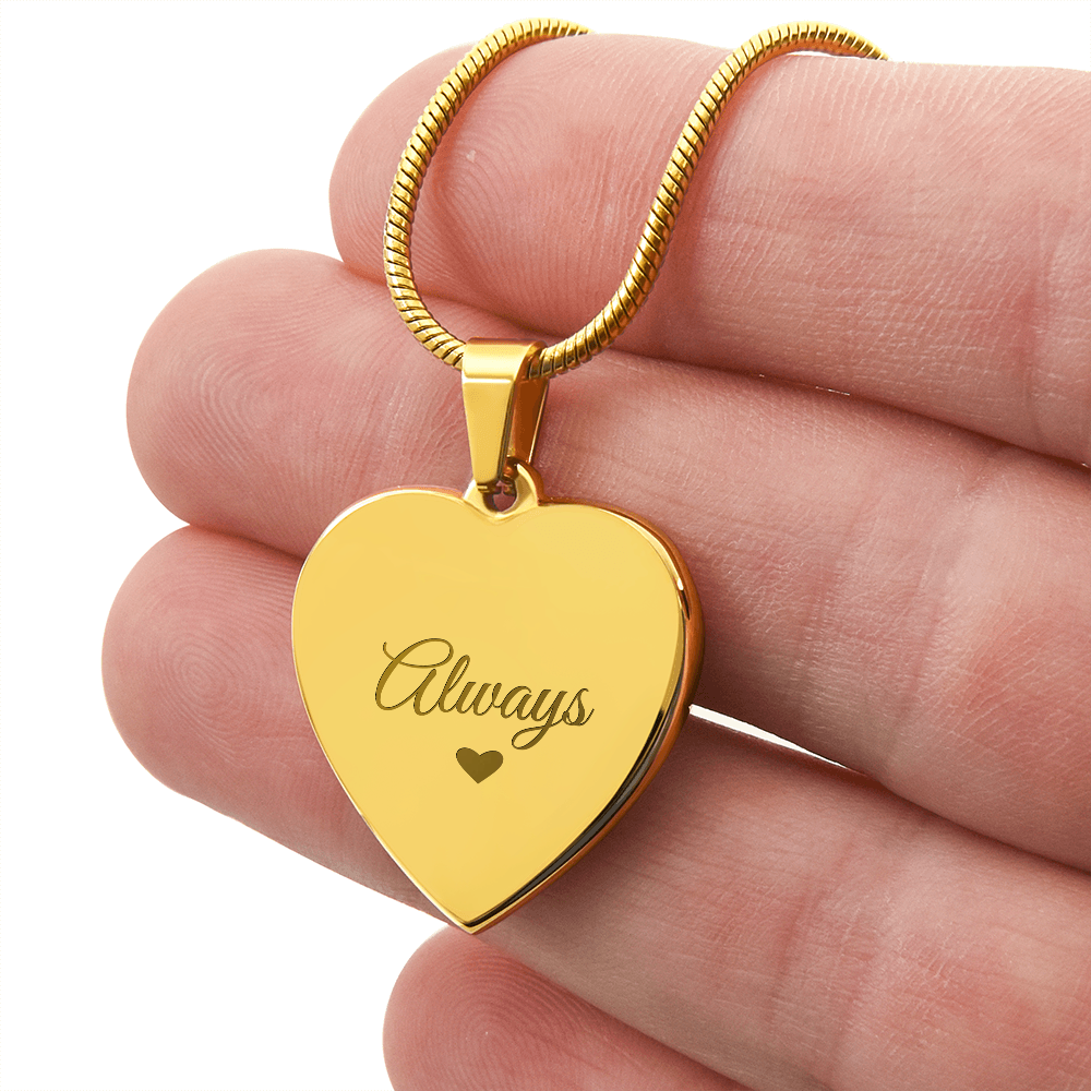 Engraved Heart Necklace — Personalized on the Back
