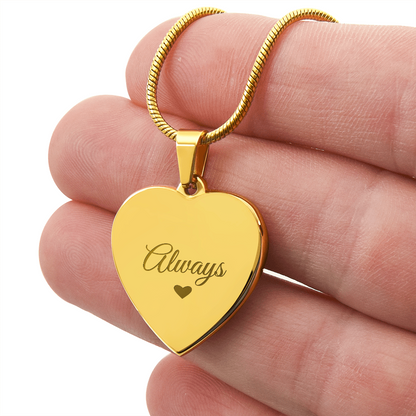Engraved Heart Necklace — Personalized on the Back