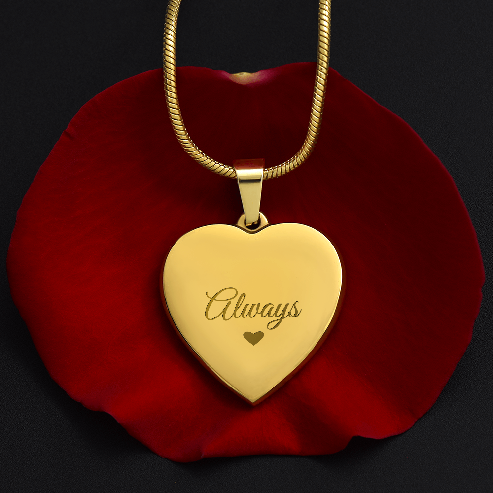 Engraved Heart Necklace — Personalized on the Back