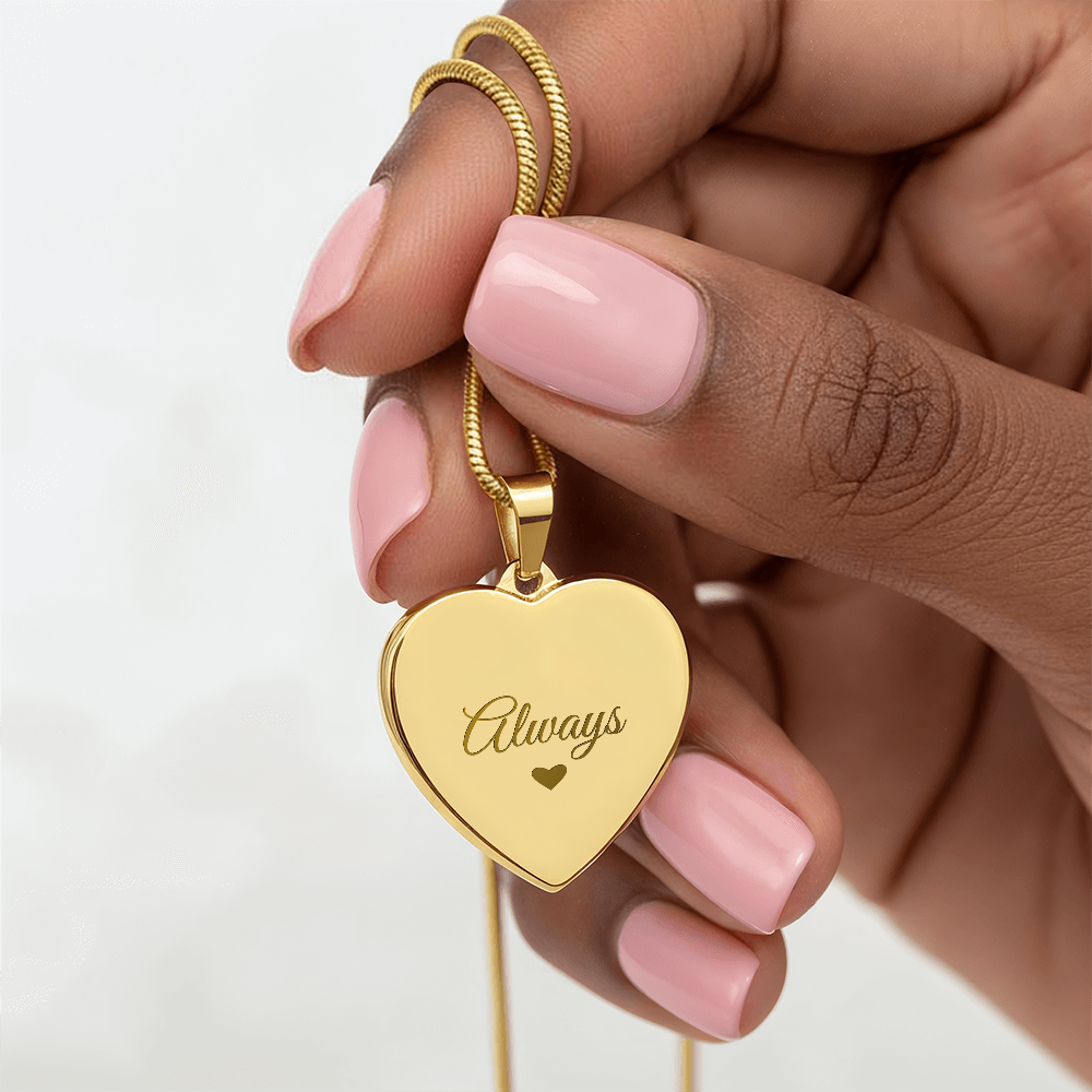 Engraved Heart Necklace — Personalized on the Back