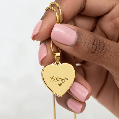 Engraved Heart Necklace — Personalized on the Back