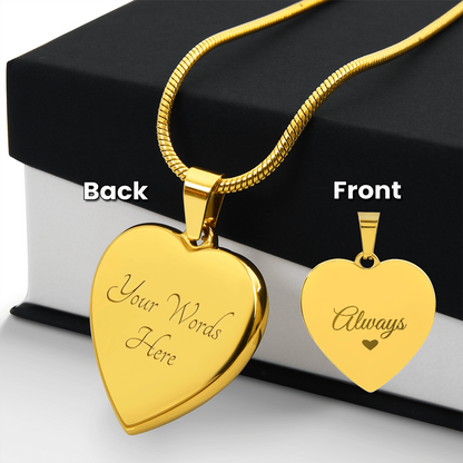 Engraved Heart Necklace — Personalized on the Back